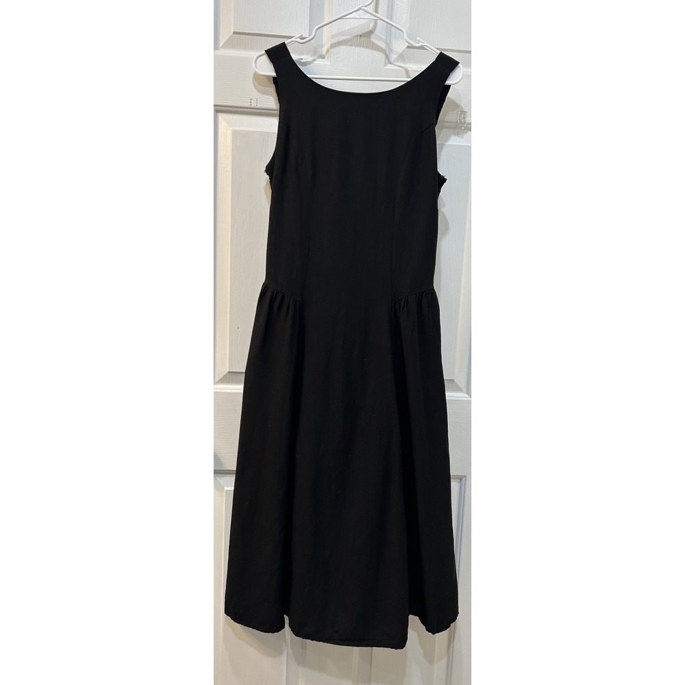 Japna Linen Infused Drop Waist Midi Dress Size M Smocked Back Casual Whimsigoth